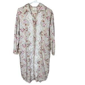 Vintage Victoria's Secret Gold Label Cottagecore Floral Nightgown Pink Large